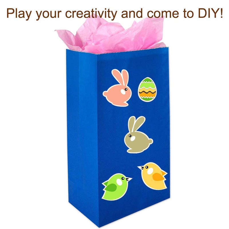 KEYYOOMY 100 CT Small Royal Blue Paper Bags Navy Blue Party Goodie Bags Party Favor Bag Paper Lunch Bag (100 CT, 3.1 X 5.1 X 9.4 In) - Image 4